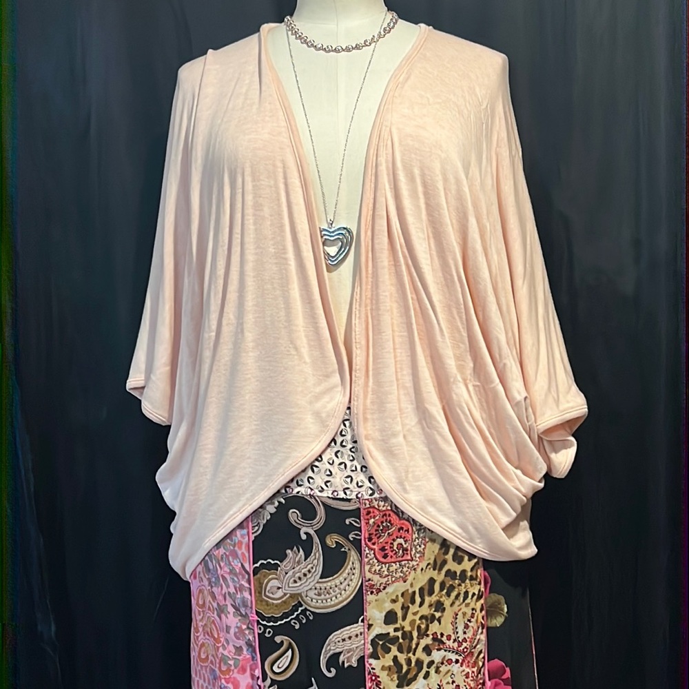 Yala super soft bamboo/spandex blend peach cocoon or bolero